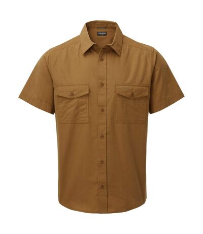 Craghoppers Mens Kiwi Short-Sleeved Shirt (Rubber Brown) - UTCG1606