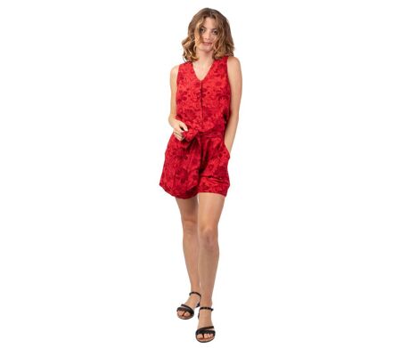 Combishort femme chic  JENNY rouge tendance Coton Du Monde