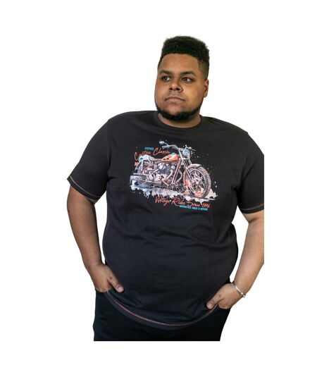 Mens D555 Lorne Motorbike Crew Neck Kingsize T-shirt Washed Black Duke