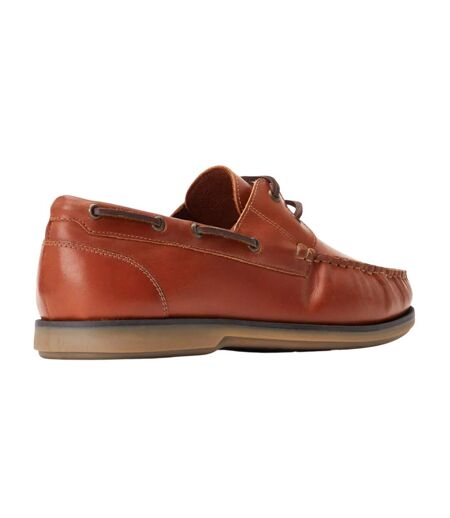 Mens Stern Boat Shoes Burnt Tan Base London