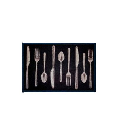 Tapis Déco Imprimé Lunch 40x60cm Noir