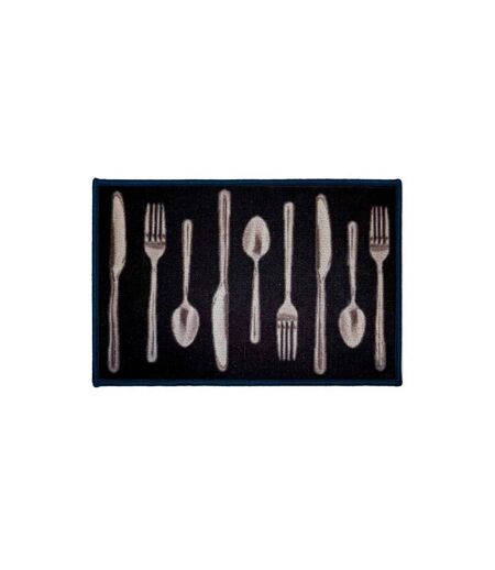Tapis Déco Imprimé Lunch 40x60cm Noir