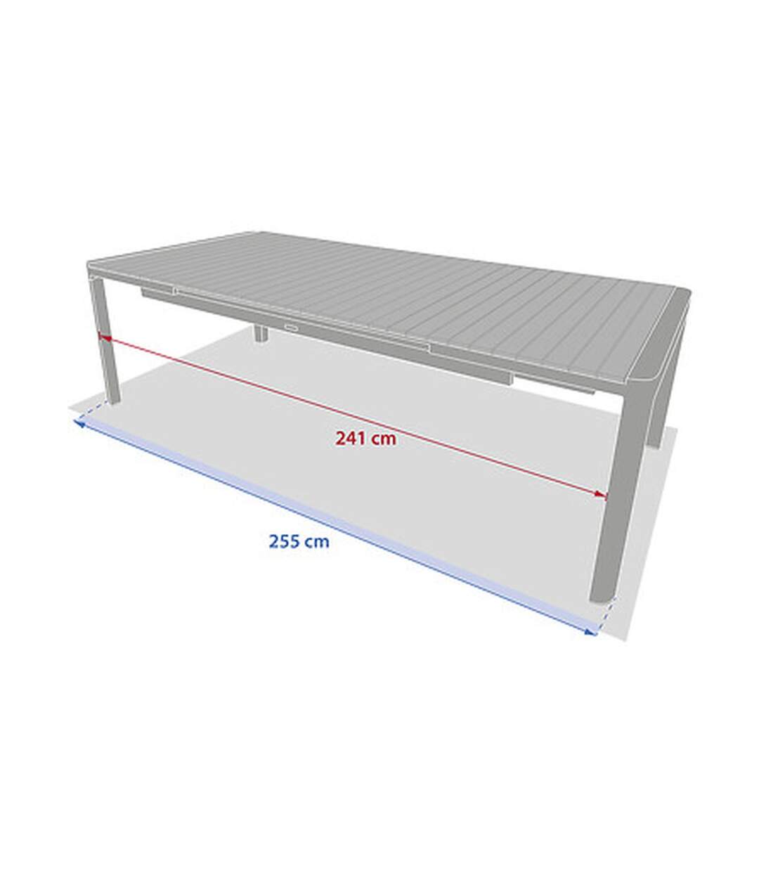 Table de jardin extensible en aluminium et acacia 12 places PARADIZE - Noyer et graphite-3