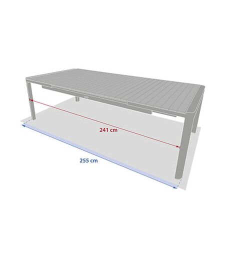 Table de jardin extensible en aluminium et acacia 12 places PARADIZE - Noyer et graphite