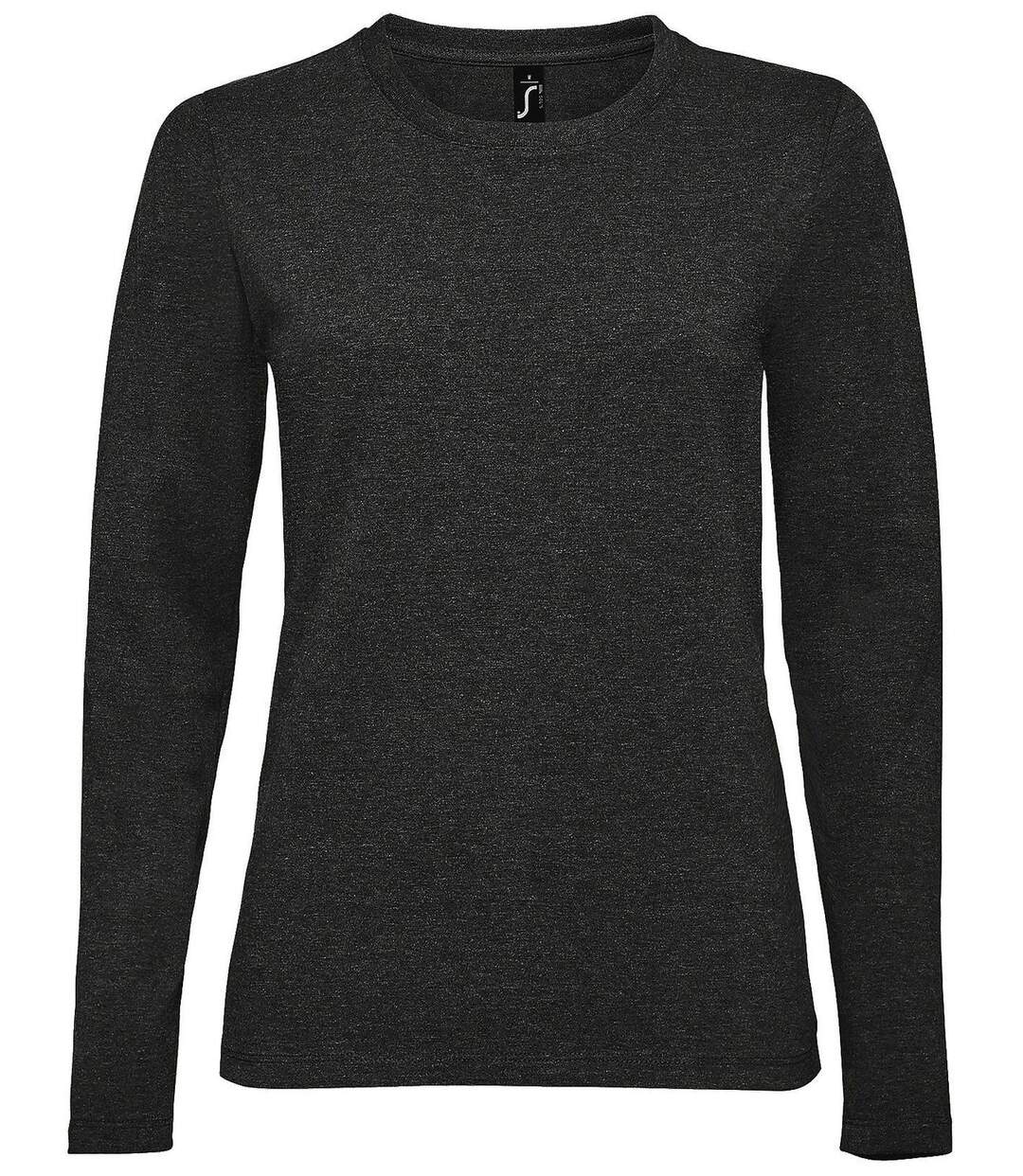 T-shirt manches longues pour femme - 02075 - gris anthracite