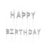 Lot de 13 Bougies Happy Birthday 8cm Argent-1