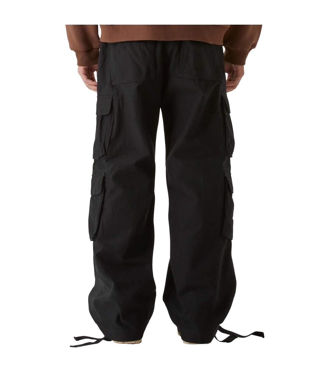 Mens Logo Pocket Cargo Trousers Black Lost Youth-4