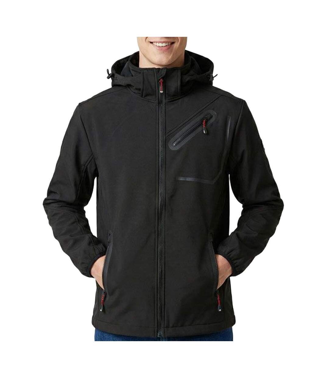 Veste noire homme paname brothers softshell robin-1