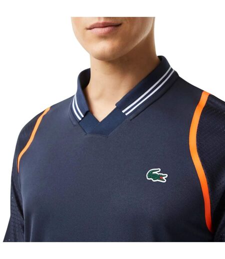 Mens Daniil Medvedev Tennis Polo Shirt Blue Lacoste
