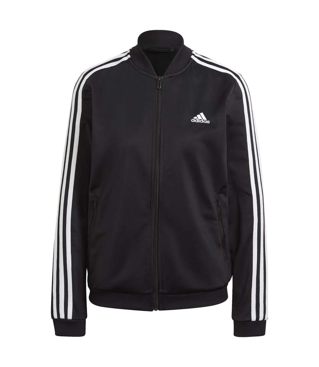 Womens/ladies Essentials Striped Tracksuit Black Adidas-2