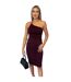 Robe Moulante 1 Épaule Femme Pourpre Ax-4