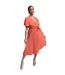 Robe Mi-longue Motif/style Plissé Femme Orange AX Paris-4
