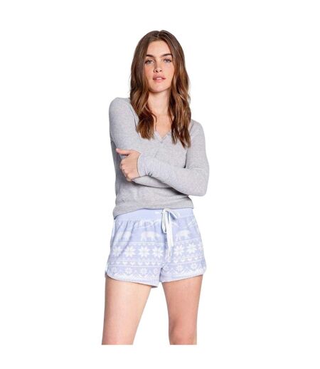 Short De Pyjama Motif/style Flocon De Neige Femme Bleu Clair PJ Salvage
