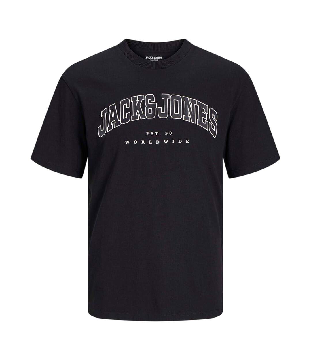 T-shirt Motif/style Universitaire Homme Noir Jack And Jones-2