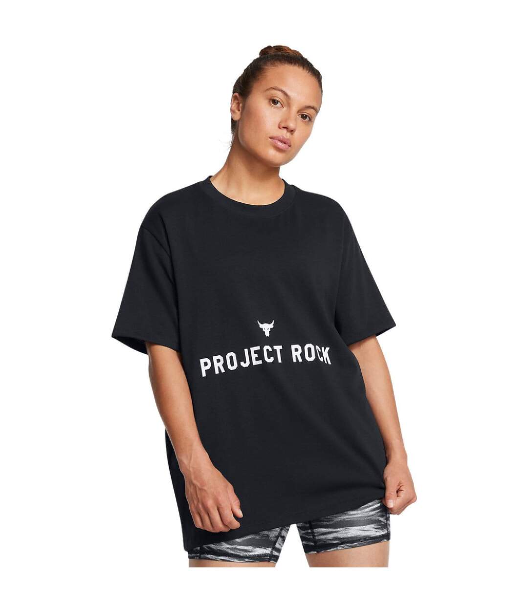 T-shirt Project Rock Femme Noir Under Armour-1