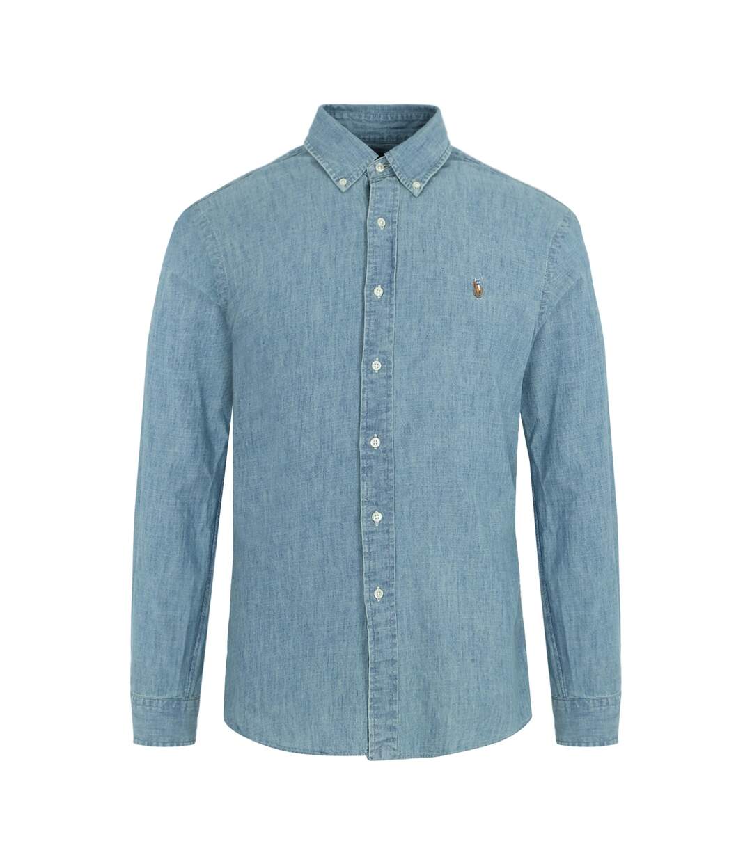 Mens Cotton Button Detail Shirt Chambray Ralph Lauren-1