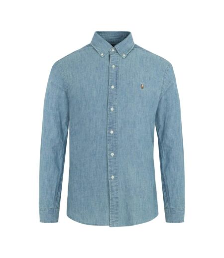 Mens Cotton Button Detail Shirt Chambray Ralph Lauren