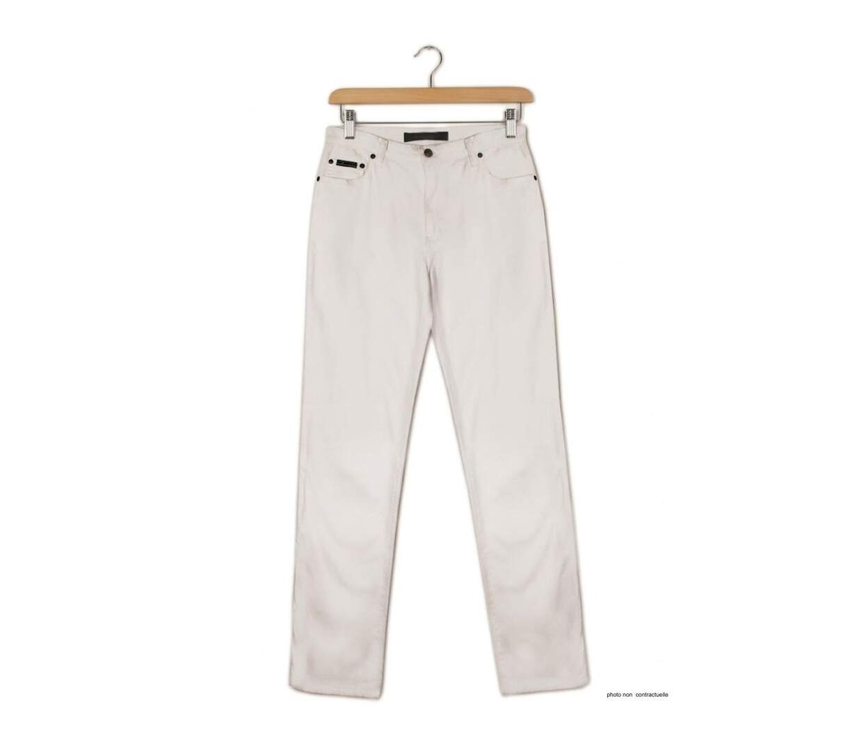 Pantalon Mayflower FIANA2 blanc coupe droite : le confort du stretch au quotidien-2