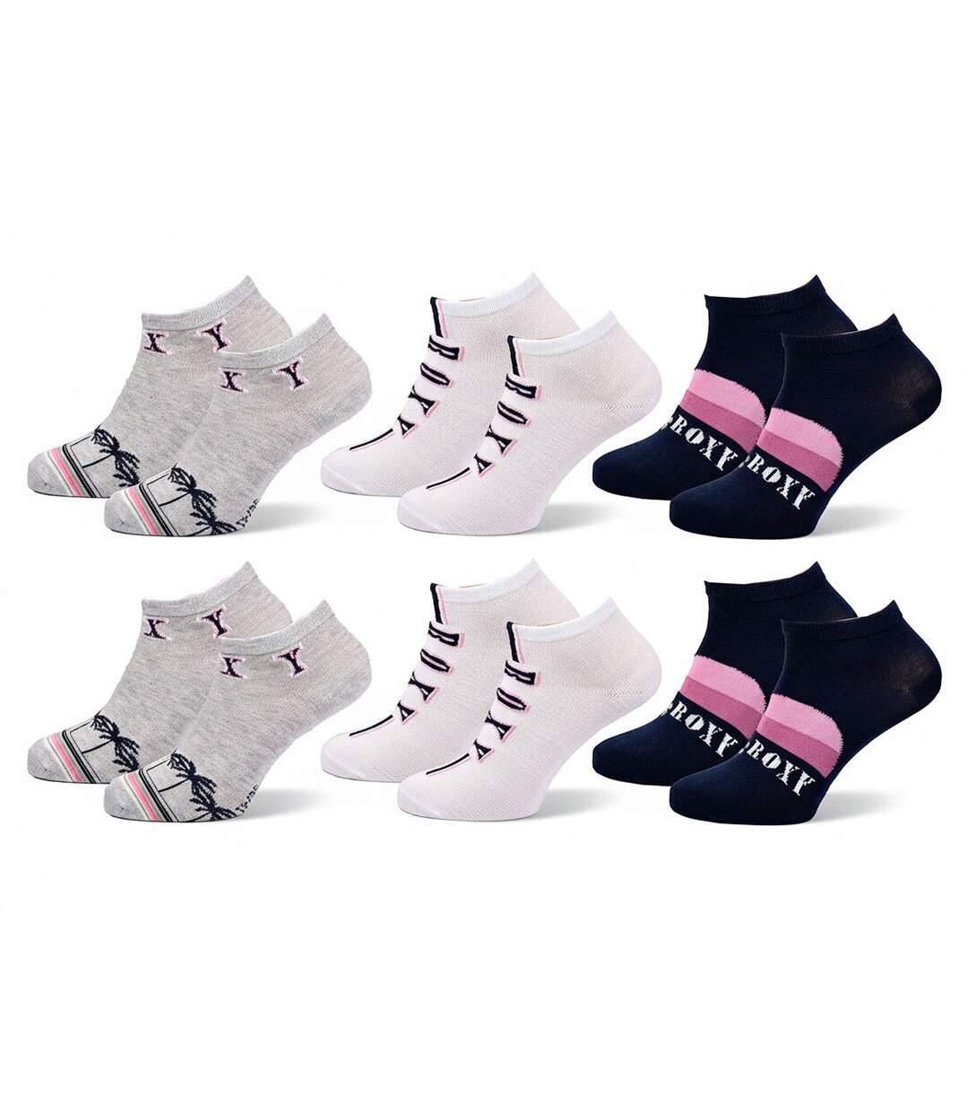 ROXY Lot Chaussettes Courtes Sneaker– Pack de 6 Paires-1