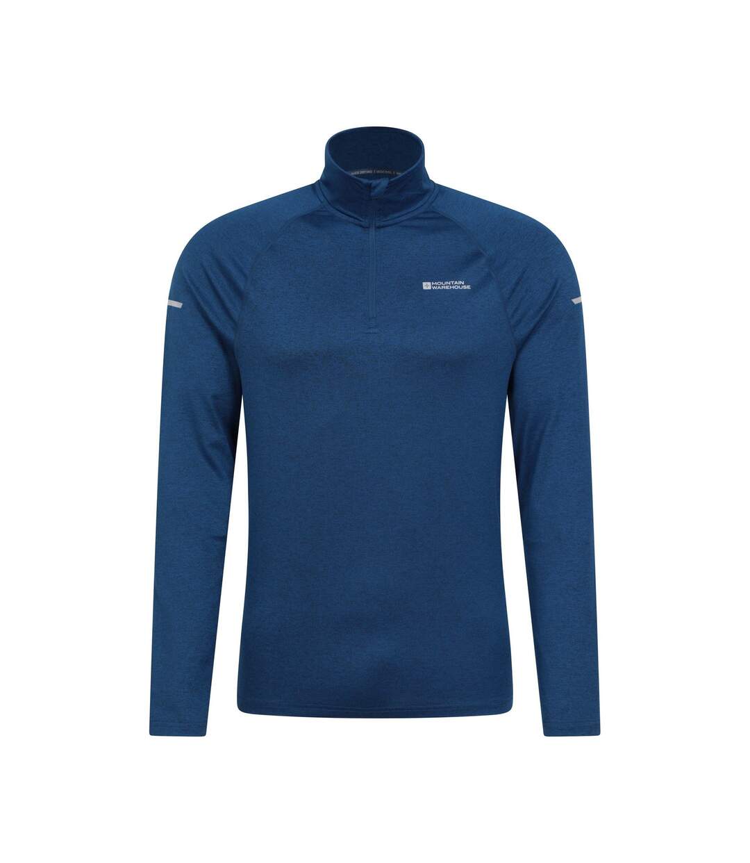 Mens echo melange recycled half zip midlayer navy Mountain Warehouse-1