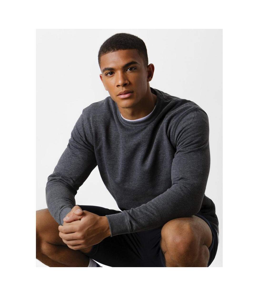 Klassic Sweat-shirt Homme Gris Foncé Marne Kustom Kit-1
