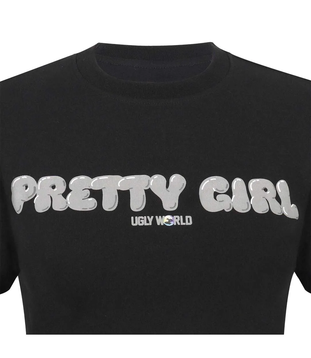Haut Court Femme Noir Gris Pretty Boy Ugly World-3