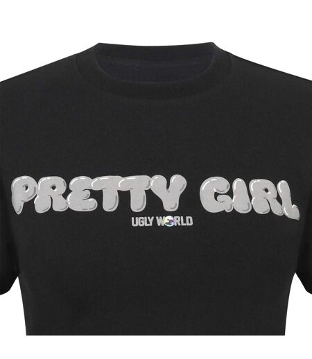 Haut Court Femme Noir Gris Pretty Boy Ugly World