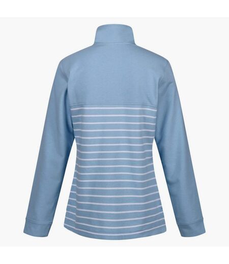 Regatta Womens/Ladies Bayla Striped Button Neck Sweatshirt (Powder Blue/White) - UTRG8868