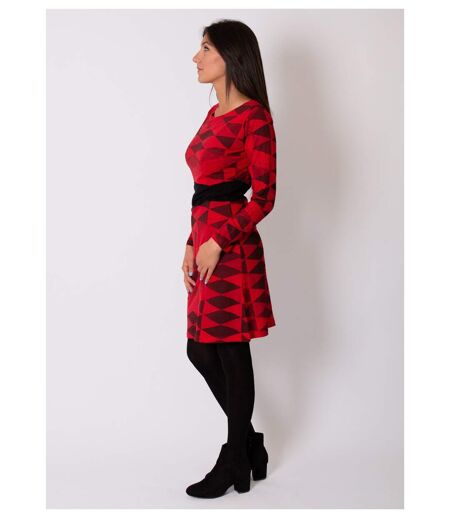 Robe en coton ceinturée TALAMANCA rouge Coton Du Monde