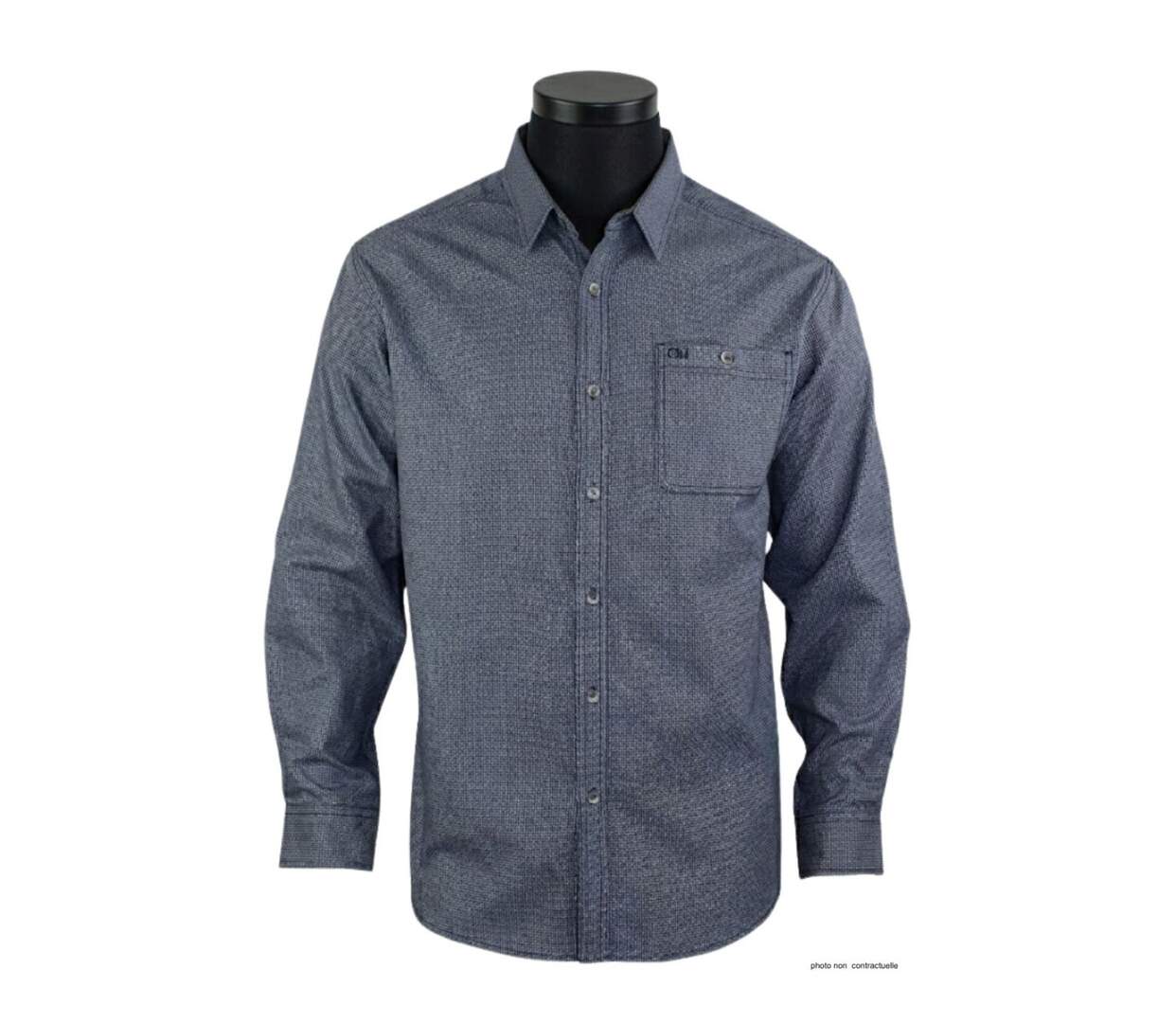CHALLENGER TRUBLION1 - Chemise à carreaux flanelle grise manches longues pour un confort thermique élégant-3