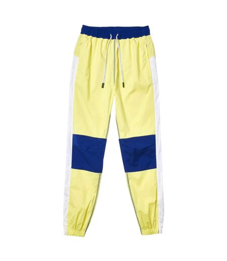 Womens/ladies colour block jogging bottoms yellow/blue Lacoste