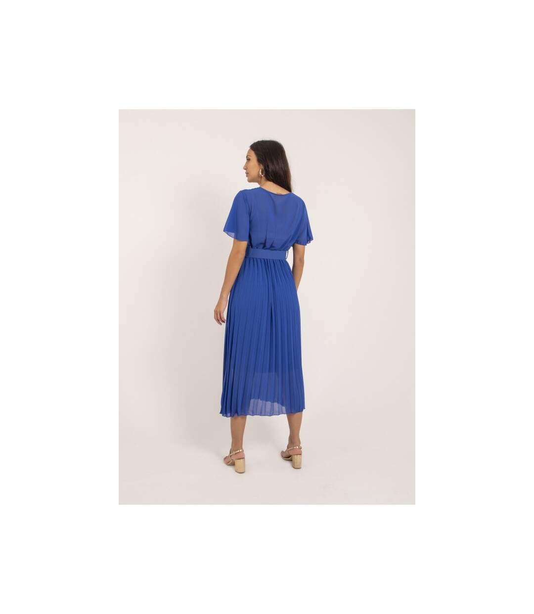 Robe midi plissée et ceinture ISALA - Dona X Lisa-2
