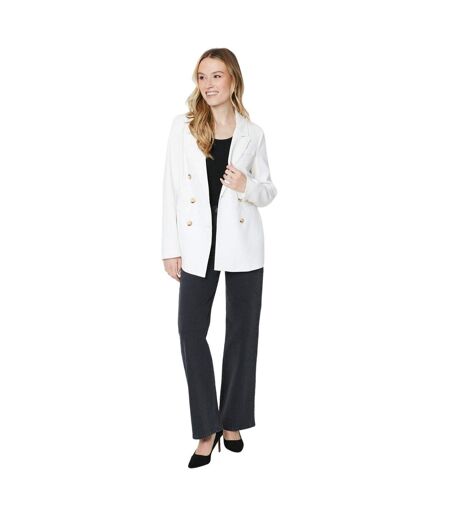 Womens/ladies double-breasted seamed blazer ivory Dorothy Perkins