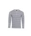 Premier Mens Long John Stripe Roll Sleeve T-Shirt (White/Navy) - UTPC5584