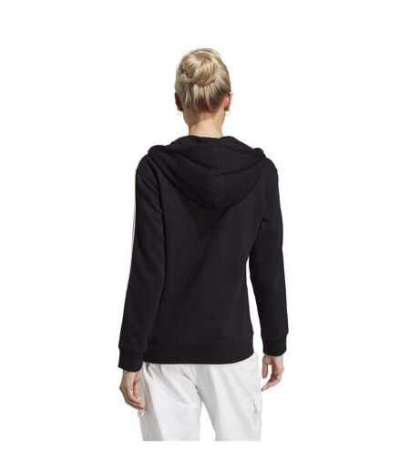 Veste À Capuche Motif/style 3 Rayures Femme Noir Blanc Adidas