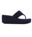 Womens/ladies Denim Wedge Sandals Dark Denim Fit Flop-2