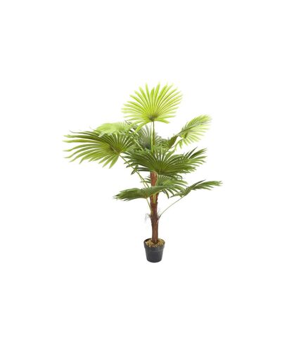 Plante Artificielle en Pot Palmier 135cm Vert & Noir