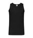 Mens athletic vest top black Fruit of the Loom