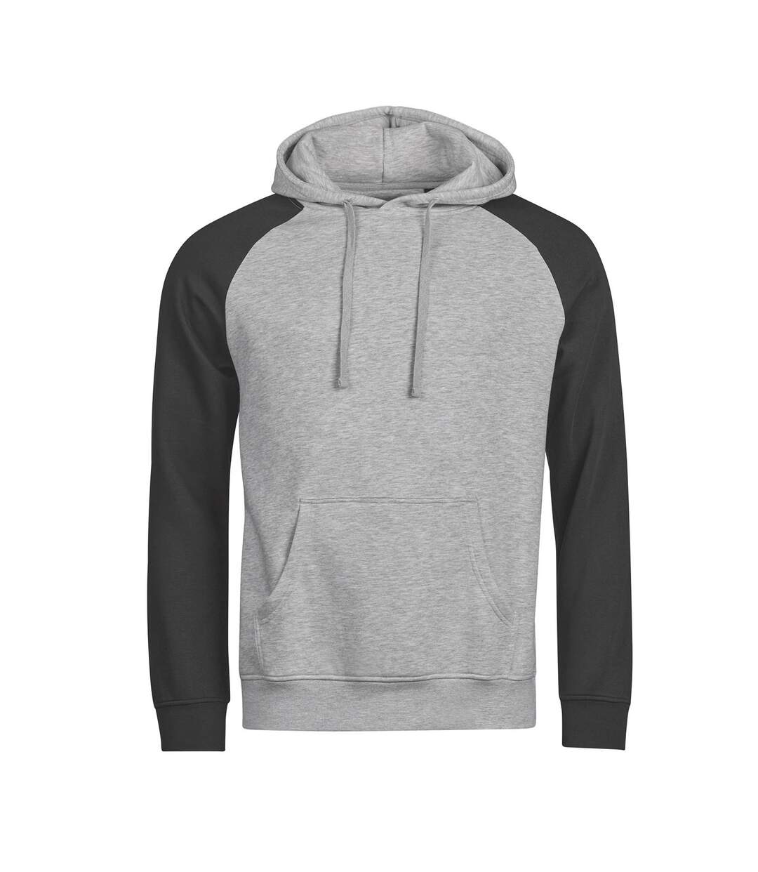 Mens Unlabeled Two Tone Hoodie Heather Grey Black Tee Jays-1