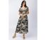 Robe longue été manches courtes Cataleya noir et beige Coton Du Monde-2