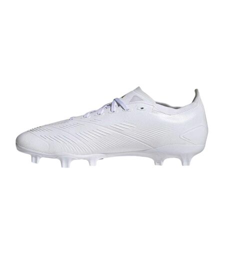 Mens Predator 24 League Leather Firm Ground Football Boots White Gold Bling Adidas
