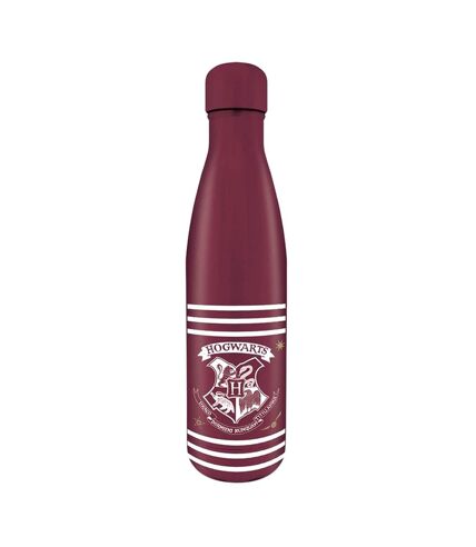 Harry Potter Crest And Stripes Metal Water Bottle (Maroon) (One Size) - UTPM744