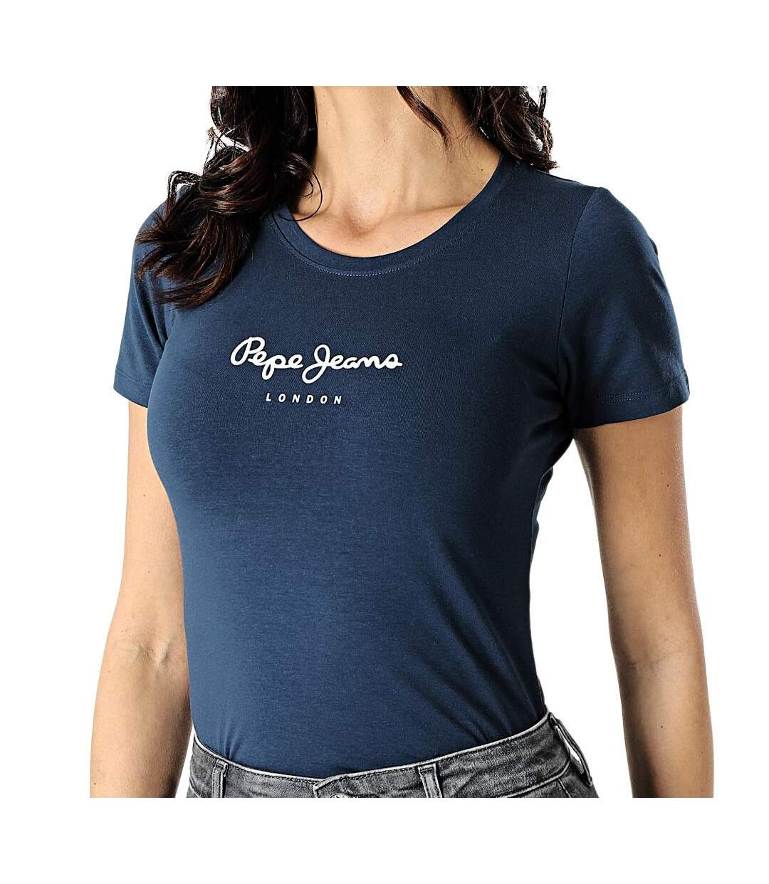 T-Shirt marine femme pepe jeans pjl l-1