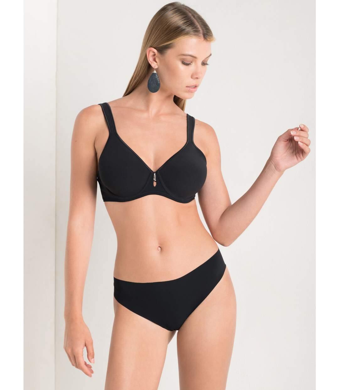 Soutien-gorge minimiseur balconnet Secret Sense Luna Splendida noir-4