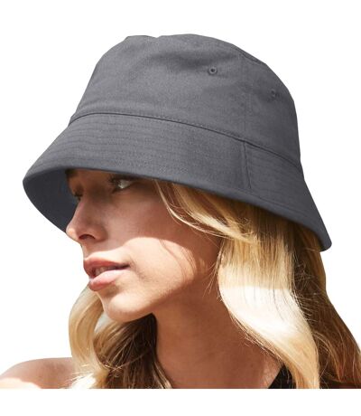 Unisex Adult Organic Cotton Bucket Hat Graphite Grey Beechfield