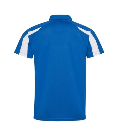 Mens contrast polo shirt royal blue/arctic white AWDis Cool