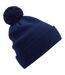 Bonnet En Coton Biologique Snowstar Bleu Marine Beechfield-2