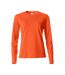 Womens/ladies Basic Long-sleeved T-shirt Blood Orange Clique-1