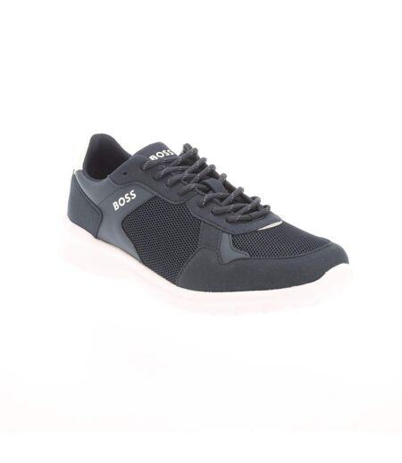 Mens Extreme Suede Running Trainers Dark Blue White Boss