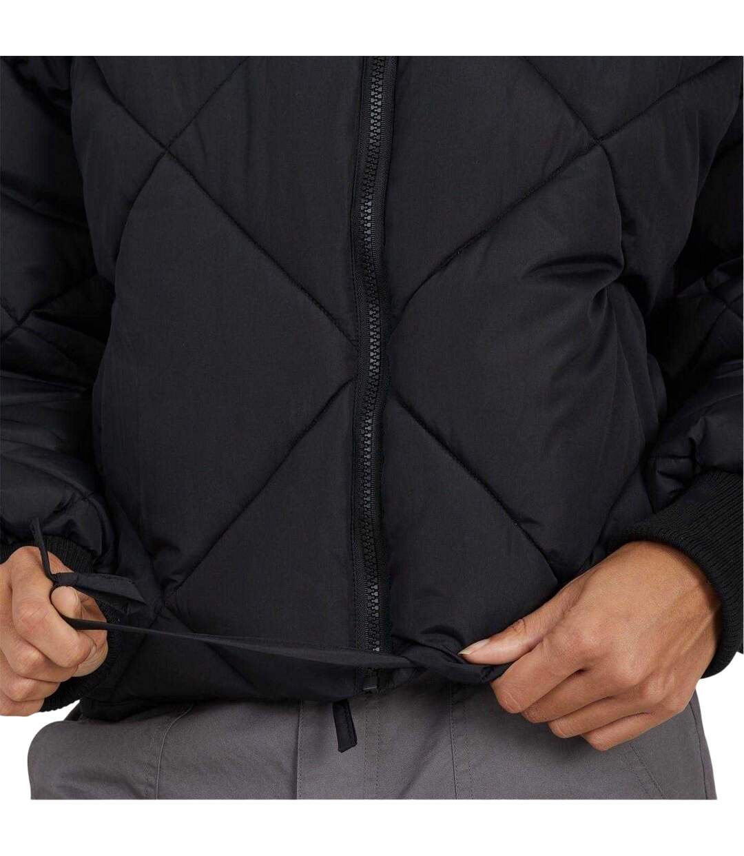 Womens/ladies Diamond Quilt Padded Jacket Black Brave Soul-4